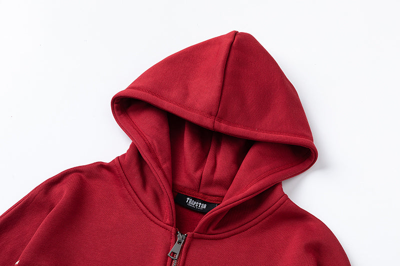 Red Trapstar zip hoodie and joggers tracksuit set with embroidered chest logo - view 20