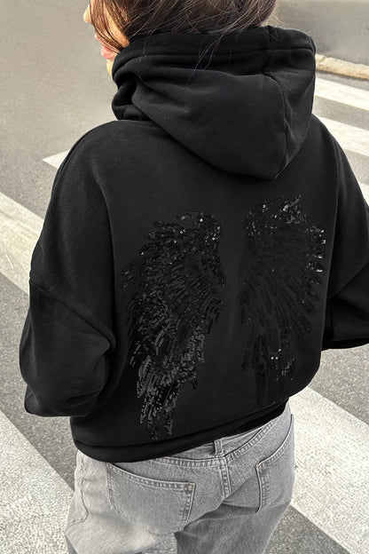 Angel Wing Sequin Hoodie
