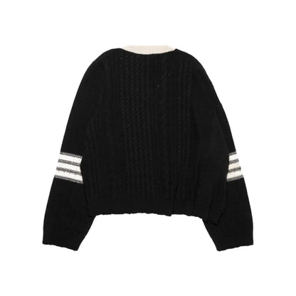 Enfants Riches Déprimés Asymmetrical Varsity V-Neck Sweater