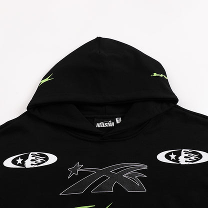 Hellstar Sports Lime Green Runner Graphic Hoodie 'Black'