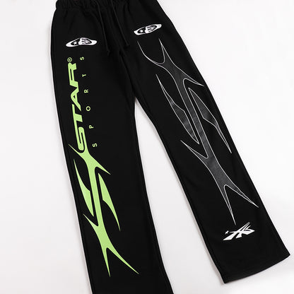 Hellstar Sports Lime Green Runner Sweatpants 'Black'