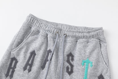 Gothic Letter Print Tee Shorts Set Oversized Short Sleeve Crew Neck Drawstring Streetwear Casual Summer Outfit | Trap Set