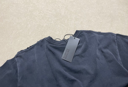 Satoshi Nakamoto Chain Stitch Tee Distressed Washed Heavyweight Cotton Embroidered Destroyed Vintage Streetwear T-Shirt | Chain Stitch