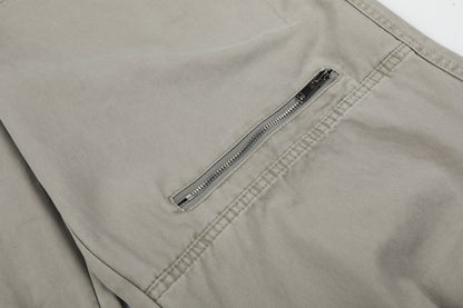 Zip Block Washed Wide Leg Cargo Pants High Waist Streetwear Y2K Vintage Knee Zip Patchwork Trousers | Zip Block