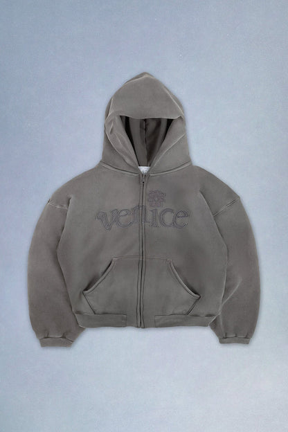 ERL Venice Heavyweight Appliqué Zip-Up Hoodie
