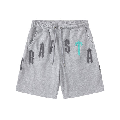 Gothic Letter Print Tee Shorts Set Oversized Short Sleeve Crew Neck Drawstring Streetwear Casual Summer Outfit | Trap Set