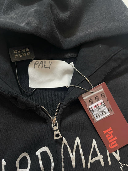 Paly Hollywood Birdman of Silver Lake Zip Hoodie Washed Distressed Heavyweight Cotton Oversized Zip-Up Streetwear Sweatshirt | Silver Lake