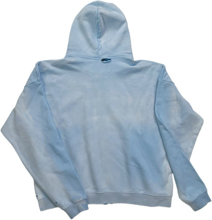 Paly Hollywood You Are The Key Zip Hoodie Washed Gradient Distressed Heavyweight Cotton Oversized Zip-Up Streetwear Sweatshirt | Key Heart