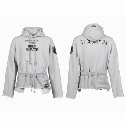 Protocol Index Fake Two-Piece Hoodie Washed 480g Deconstructed Raw Hem Drawstring Waist Streetwear Heavy Fleece | Phantom Layer