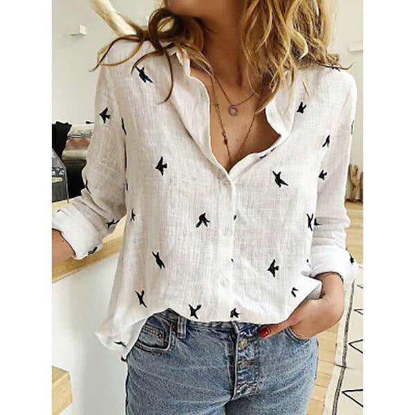 Astylish Womens V Neck Roll up Sleeve Button Down Blouses Tops