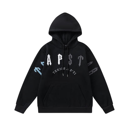 Trapstar Black Graphic Hoodie and Joggers Tracksuit Set, Two Piece Streetwear Outfit