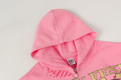 Valley Fest Dreams Zip Up Hoodie (Pink)