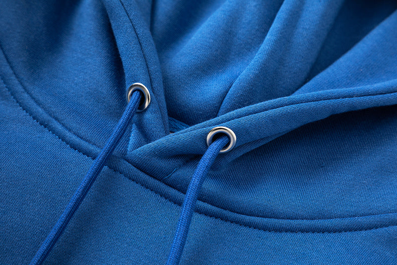 Blue, gray, and white chevron hoodie with matching joggers tracksuit set - view 23