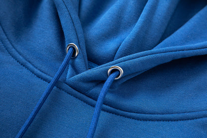 Blue and Gray Chevron Hoodie and Joggers Tracksuit Set, Drawstring Two Piece Streetwear Outfit