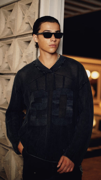 Knitted Varsity Jersey - Vintage Grey