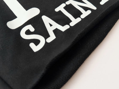 Saint Michael I Love Saint Print Shorts Oversized Cotton Terry Drawstring Raw Hem Streetwear Casual | Saint Love