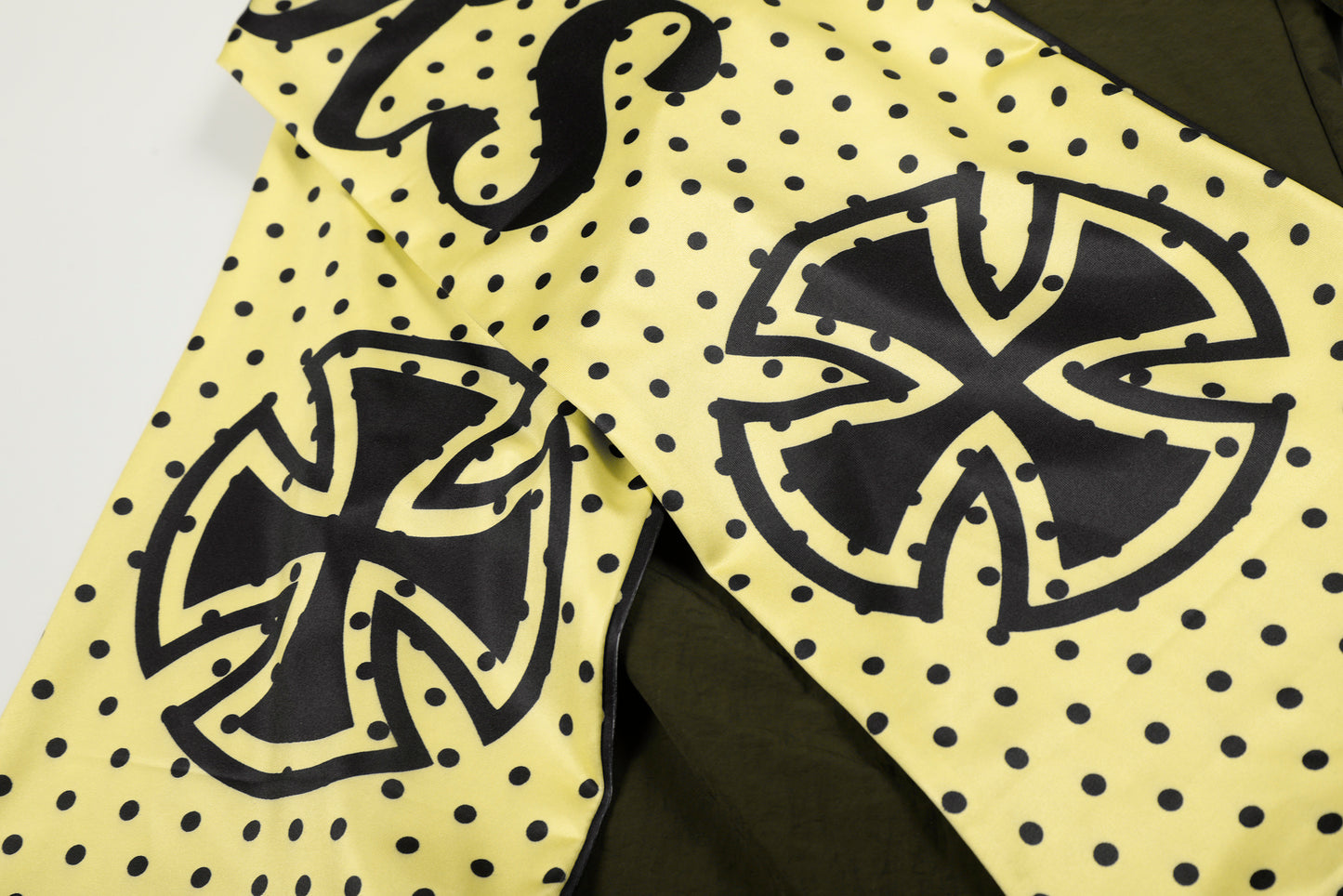 Polka Dot Letter Print Scarf Waistband Wide Leg Parachute Pants High Waist Streetwear Casual Pants