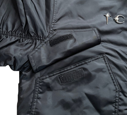 Thug Club Bomber Jacket Oversized Nylon Multi-Pocket Zip Up Streetwear Coat Vintage Bronze Hardware | Thug Bomber