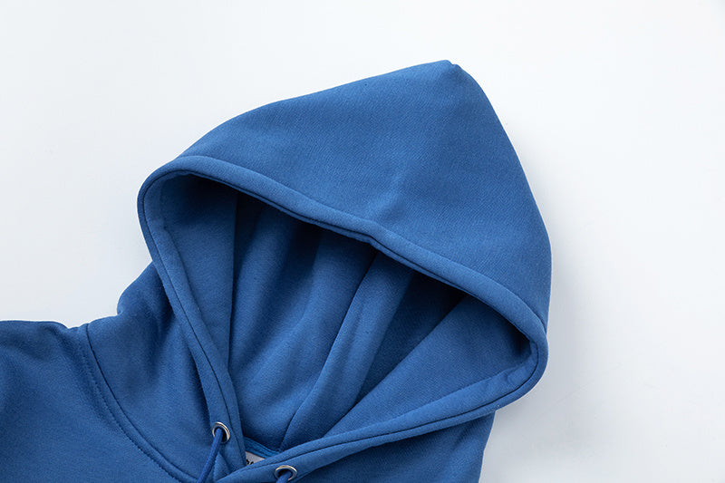 Blue, gray, and white chevron hoodie with matching joggers tracksuit set - view 25