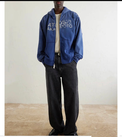 Satoshi Nakamoto Luke Logo-Printed Cotton-Fleece Zip-Up Hoodie