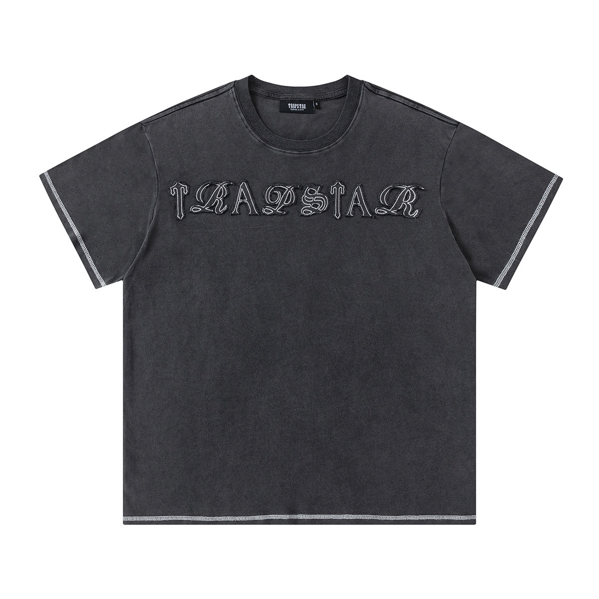 Trapstar black and charcoal graphic T-shirt and drawstring shorts set with contrast stitching - view 26