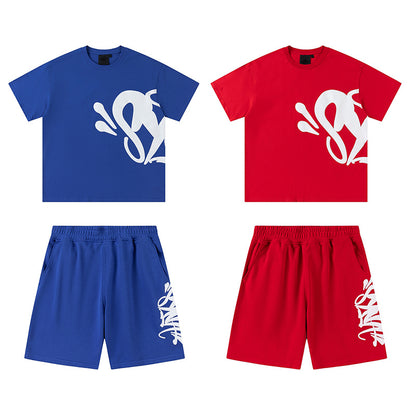 Unisex Graphic T-Shirt and Shorts Set, Crewneck Casual Two-Piece Outfit