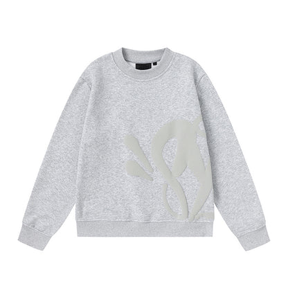 Graphic Print Sweatshirt Two-Piece Set Casual Loose Pullover Top Jogger Pants Matching Outfit Streetwear Co-ord Set | Ink Set