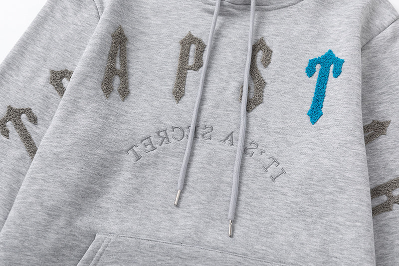 Trapstar black and gray graphic hoodie and joggers tracksuit set with applique lettering - view 28