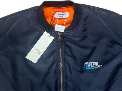 Martine Rose Navy Bomber Jacket Oversized Nylon Padded Zip Up Streetwear Coat Unisex Retro Americana | Rose Pilot