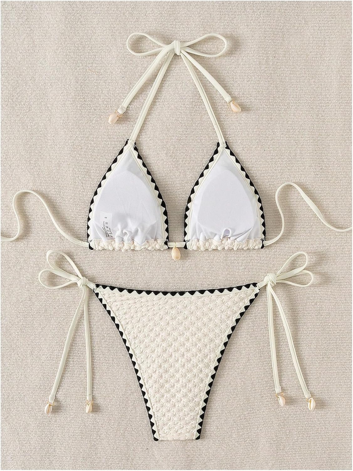 Women's 2 Piece Triangle Beach Bikini Sets Color Block Halter Swimsuit Bathing Suit - Seldom Seen Styles