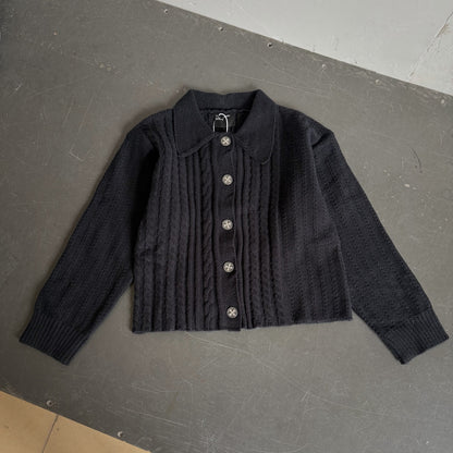 Collared Cropped Cardigan