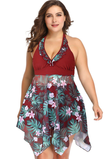 (2XL-6XL) Plus Size Tankini Swimsuit