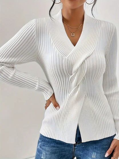 Long Sleeve Solid Color Slim Fit Sweater Women's Clothing Knitwear Fashion