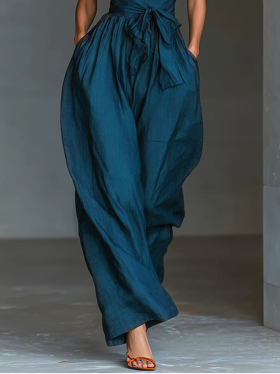 Women's Halter Neck Jumpsuit Wide Leg One Piece Elegant High Waist Casual Outfit - Seldom Seen Styles