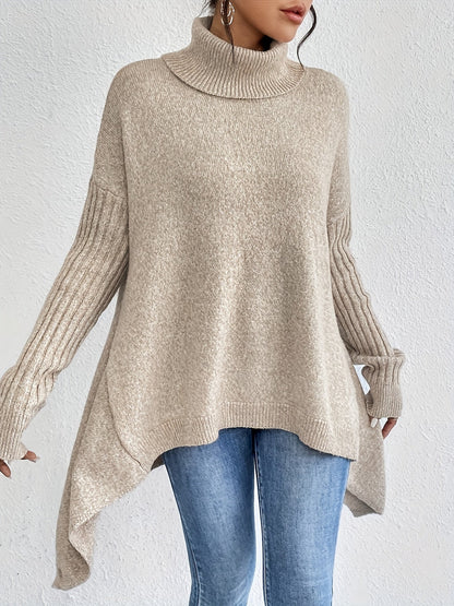Women's Oversized Sweater Turtleneck Long Sleeve Casual Knit Tunic Pullover Sweaters Tops 2025 Fall Winter Outfits