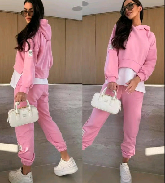 💜Women's Hooded Patchwork Casual Sweatshirt Suit - Seldom Seen Styles
