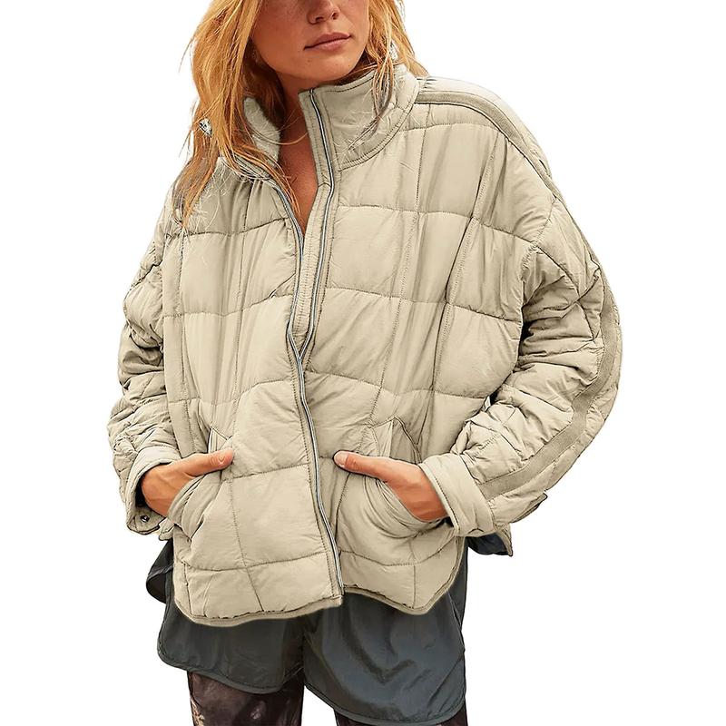 XiaRan Womens Quilted Puffer Jackets Lightweight Zipper Short Padded Coat With Pockets