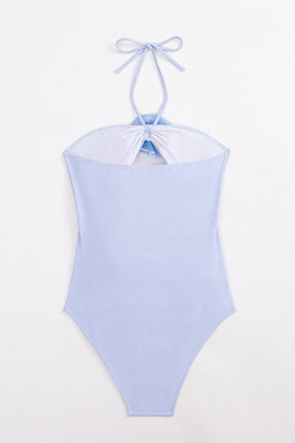 Flower Decoration One Piece Swimsuit