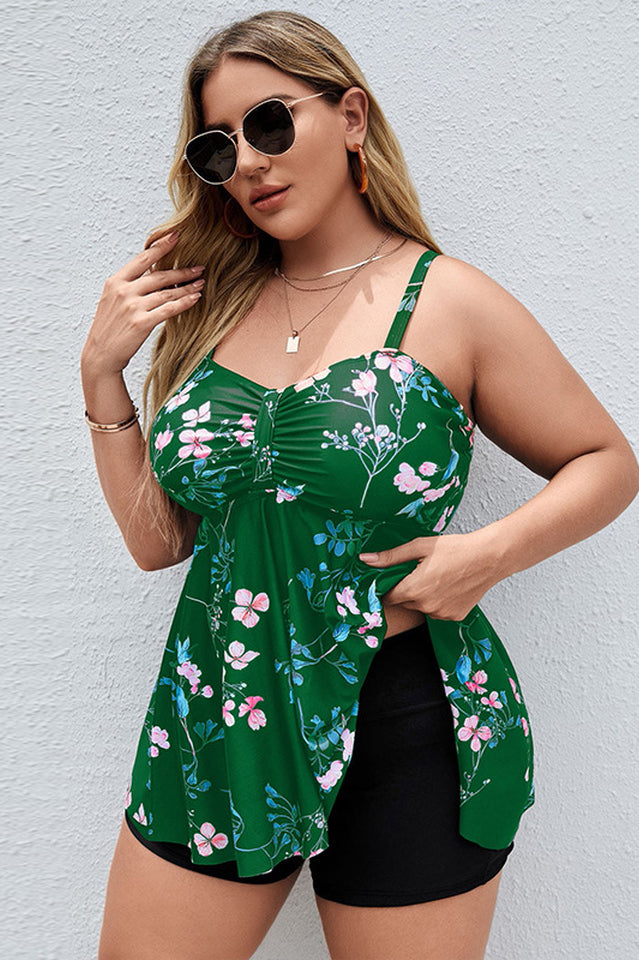 Floral Print Swim Dress With Shorts - Seldom Seen Styles