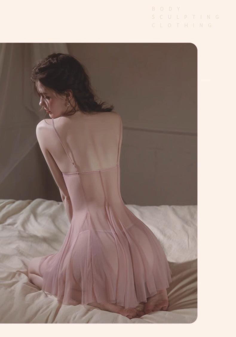 Pure Desire Sexy Women's Set Temptation No-Strap Erotic Nightwear Small Chest Mesh See-Through Lingerie1042 - Seldom Seen Styles