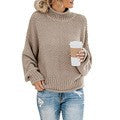 2024Cross-Border wish New Autumn and Winter Sweaters Knitwear Foreign Trade Women's Clothing Amazon Thick Thread Color Matching Turtleneck Pullover