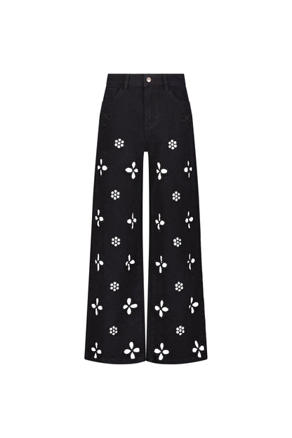 Kaia Pearl High Rise Jean - Black