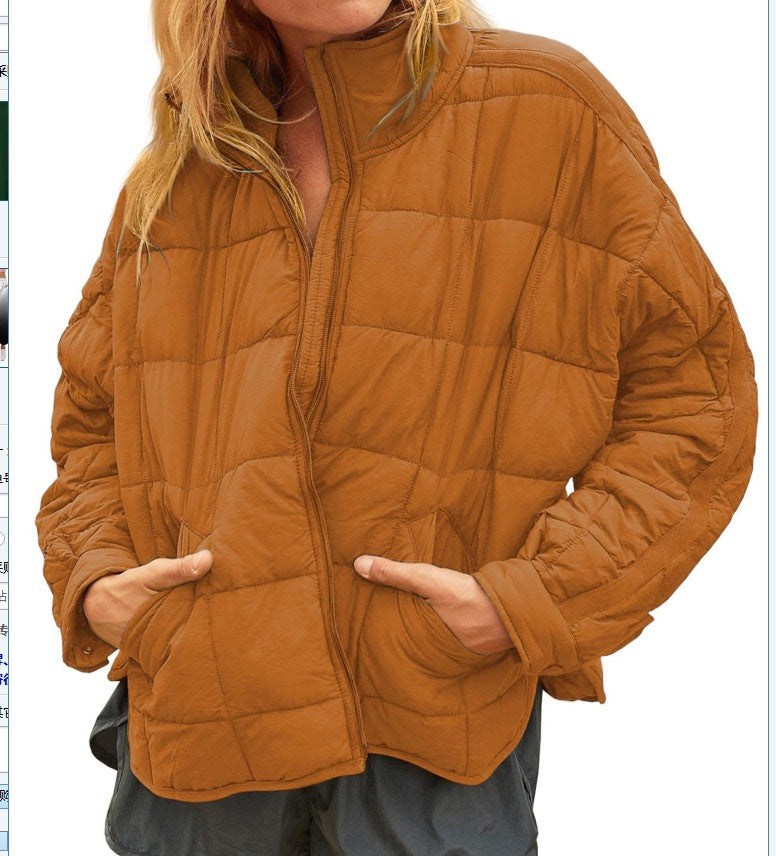 Womens Quilted Puffer Jackets Lightweight Zipper Short Padded Coat With Pockets - Seldom Seen Styles