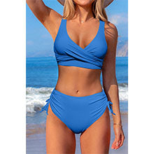 Women's High Waisted Bikini Twist Front Tie Back 2 Piece Swimsuits - Seldom Seen Styles