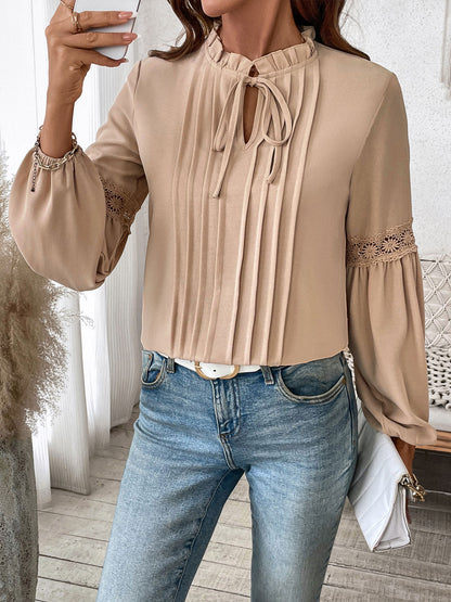 Womens Tops Dressy Casual Long Sleeve Shirts V Neck Chiffon Blouses Fall Outfits for Women 2025