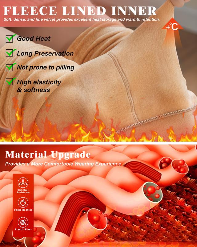 THE ORIGINAL! Magic Fleece Lined Leggings High Waist Tummy Control Super Soft Winter Comfort Tights in Plus Size & Brown Fur for Casual Wear & Outdoor Activities