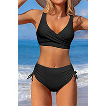 Women's High Waisted Bikini Twist Front Tie Back 2 Piece Swimsuits - Seldom Seen Styles