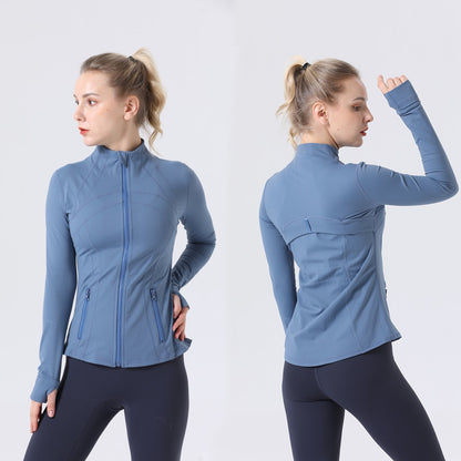 Yoga Clothes Autumn and Winter uarun Sports Jacket Women's Slim Stretch Zipper Running Yoga Fitness Long-Sleeved Upper Garment