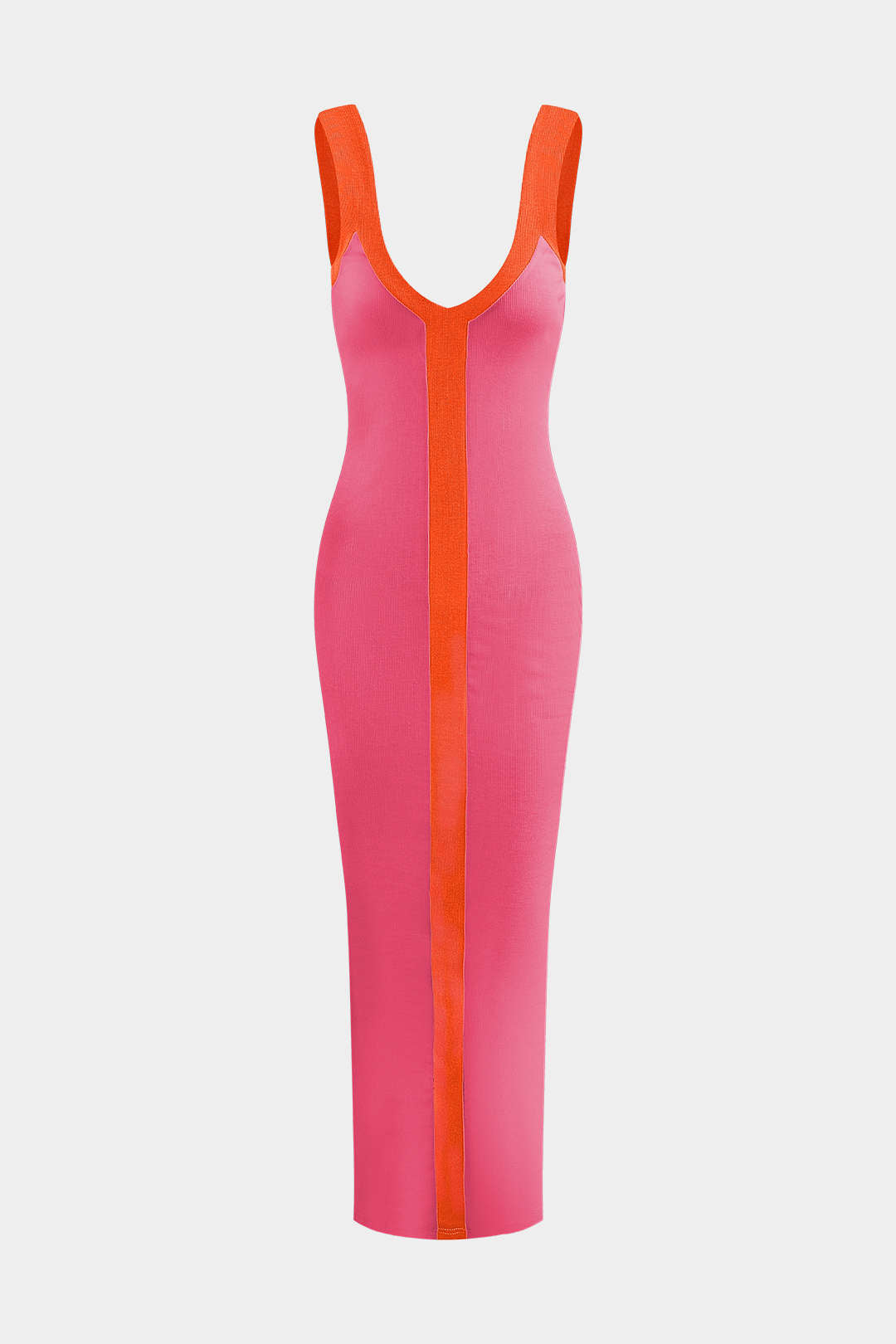 Colorblock V-neck Ribbed Split Maxi Dress - Seldom Seen Styles
