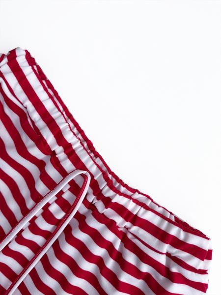 Women's Casual Striped Long Sleeve Top & Pants Set, Comfortable Loose-Fitting Home Wear, Fashionable Two-Piece for Daily Use - Seldom Seen Styles